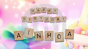 Happy Birthday image for a girl named Ainhoa