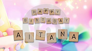 Happy Birthday image for a girl named Aitana photo