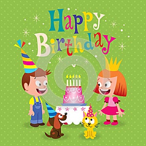 Happy Birthday kids greeting card