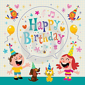 Happy Birthday kids greeting card