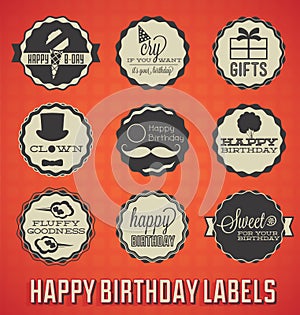 Happy Birthday Labels and Icons