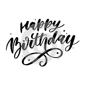 Happy Birthday lettering calligraphy brush gradient sticker vector