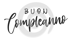 Happy Birthday lettering in Italian (Buon Compleanno). Vector illustration photo