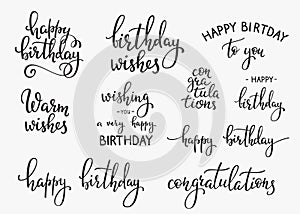 Happy Birthday lettering sign quote typography