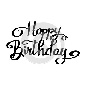 Happy Birthday lettering on white background