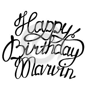 Happy birthday Marvin name lettering photo