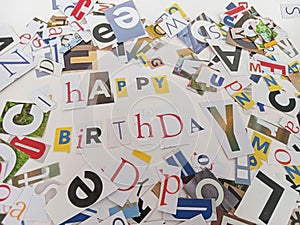 Happy birthday message letters collage