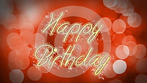 Happy Birthday message on romantic background, creative greeting, congratulation