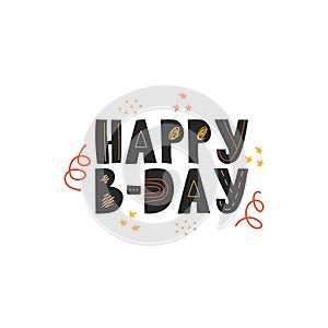 Happy birthday message on a white background