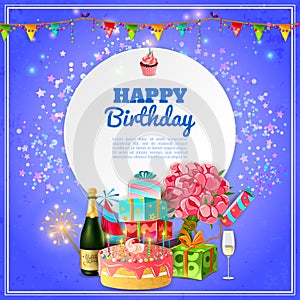 Happy birthday party background poster