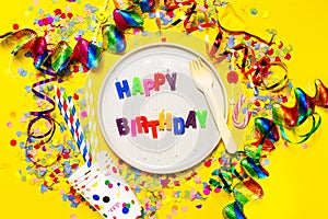 Happy Birthday, Party or Carnival background or Party concept wi