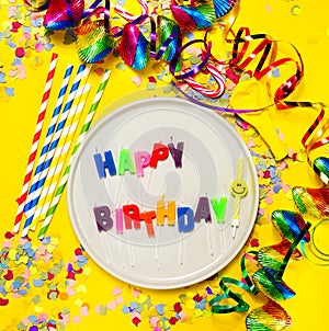 Happy Birthday, Party or Carnival background or Party concept wi