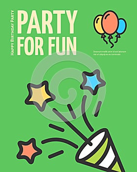 Happy Birthday Party Concept Placard Poster Banner Card. Vector