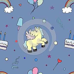 Happy Birthday Party seamless pattern