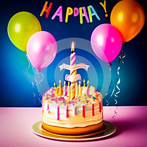 Happy birthday photo background ai