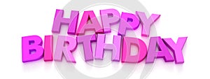 Happy Birthday in pink capital letters