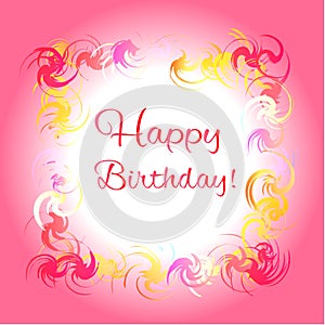 Happy birthday pink greeting card