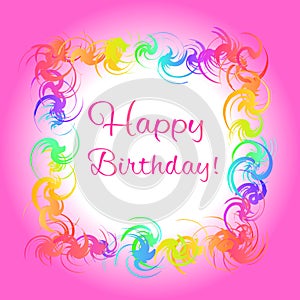 Happy birthday pink greeting card