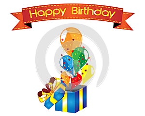 Happy Birthday's surprise box with balloons photo