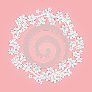 Happy Birthday sakura flower Frame