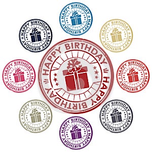 Happy birthday set of stamps