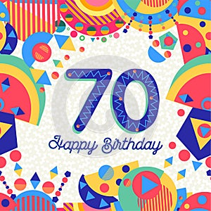 70 seventy year birthday party greeting card photo