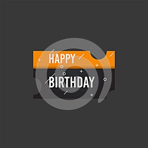 Happy birthday shape banner with star design for greeting cards, print and cloths. Editable Vector illustration for your birthday