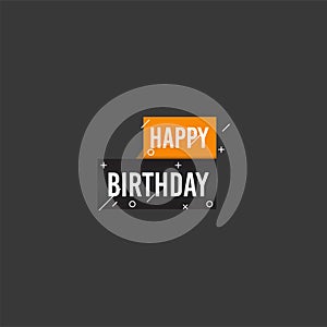 Happy birthday shape banner with star design for greeting cards, print and cloths. Editable Vector illustration for your birthday