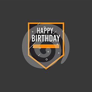 Happy birthday shape banner with star design for greeting cards, print and cloths. Editable Vector illustration for your birthday