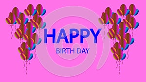Happy Birthday stylish text with baloon Wallpaper And Background design