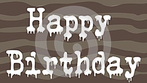 Happy birthday text in brown color vector