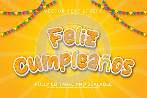 Happy birthday to spanish Text effect photo