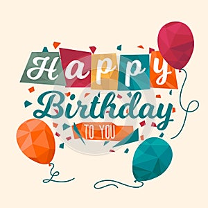 Happy birthday to you card congratulations lowpoly