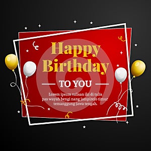 Happy Birthday to You greeting card. Elegant professional banner template.