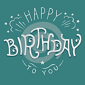 Happy Birthday to you hand-lettering