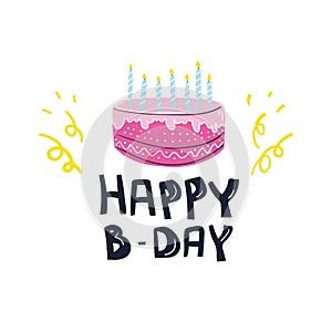 Happy Birthday typographic vector design for greeting cards, Birthday card, invitation card