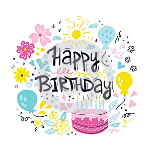 Happy Birthday typographic vector design for greeting cards, Birthday card, invitation card