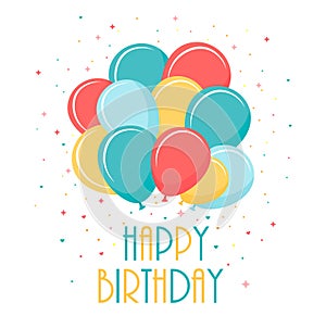 Happy Birthday typography vector design for greeting cards and poster with balloon