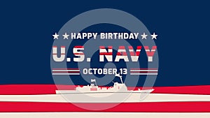 Happy Birthday US Navy Animated