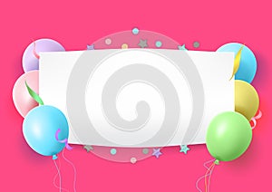 Happy birthday vector template design. Birthday greeting in white empty space for text