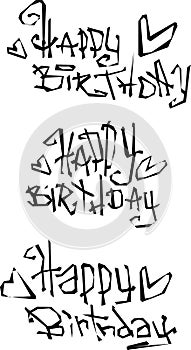 Happy birthday wish cut out liquid curly graffiti fonts