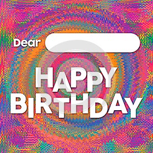 Happy Birthday wishing card on multicolor textured background