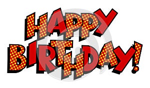 Happy birthday word comic book pop art vector