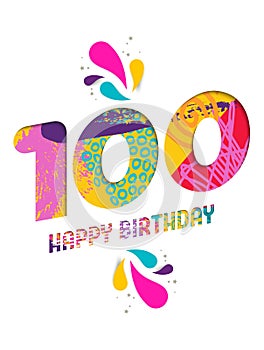 Feliz 100 reducir tarjeta de felicitación 