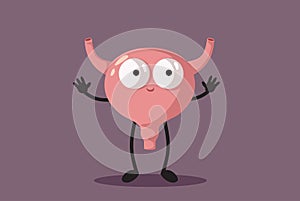 Happy Bladder Cartoon Mascot Character in Vector Style