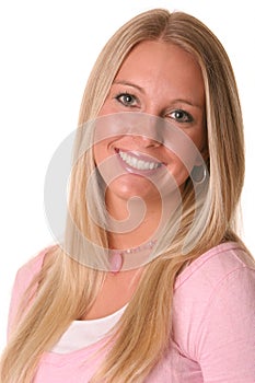 Happy blonde teen portrait