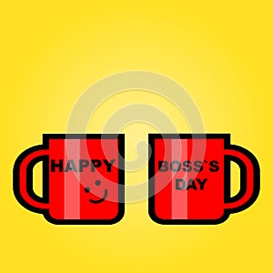 Happy Boss\'s Day. Template for background, banner, card, poster with text inscription