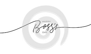 Happy Boss s day vector line calligraphy.