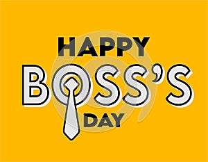 happy bosses day in yellow background photo