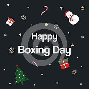 Happy Boxing Day Sale advertisement with text calligraphy and Or